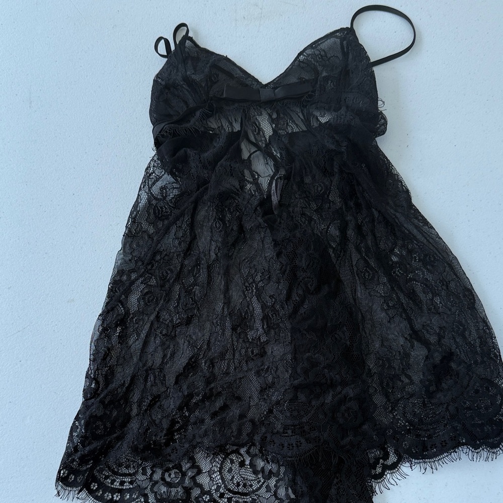 Victoria's Secret Black Lace Chemise